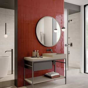 Chroma Rectangle 2 in. x 18 in. Red Porcelain Tile (7.42 sq. ft./Case)