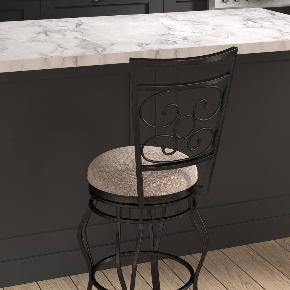 Albany 30-Inch Charcoal Gray Metal Swivel Bar Stool