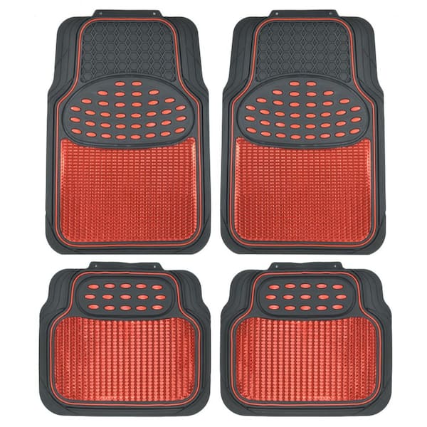 BDK Heavy-Duty 4-piece Front and Rear Rubber Car Floor Mats, All Weather  Protection for Car, Truck and SUV 