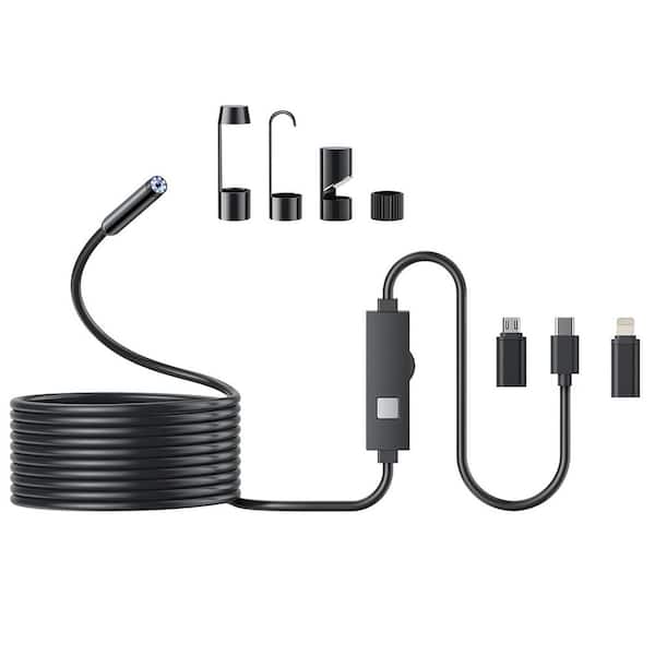16. 4ft Semi-Rigid Endoscope, 1920P HD, 8 LED, Waterproof for iOS/Android