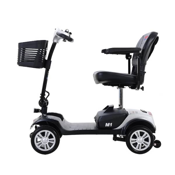 Unbranded 4 Wheels Compact Travel Mobility Scooter with 300-Watt Motor for Adult- 300 lbs., Silver
