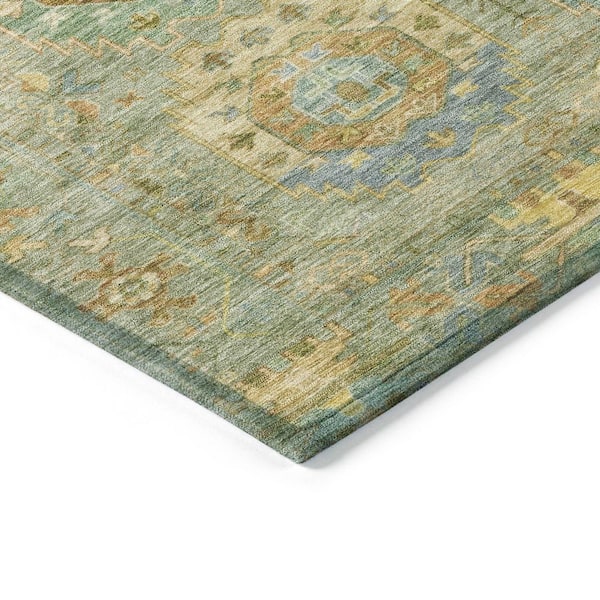 Chantille Machine Washable Indoor/Outdoor Abstract ACN2227 Aloe 8 ft. x 10 ft. Area Rug