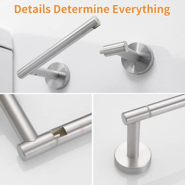 Wall Mounted Double Post Toilet Paper Holder Non-Slip Tissue Roll Holder for Bathroom in Vibrant Brushed Nickel