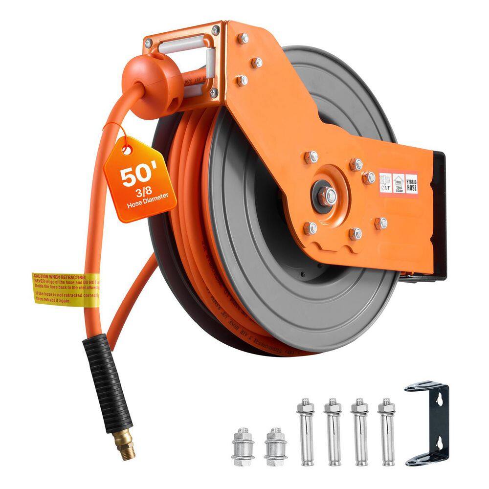 Retractable Air Hose Reel, 3/8 In. x 50 FT. Hybrid Air Hose Max 300PSI, Air-Compressor Hoses Reel, 2025 update price history on PriceWatchPro