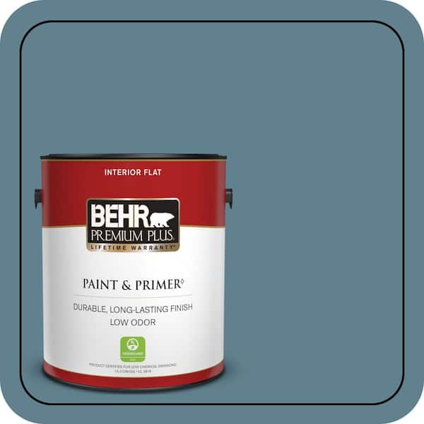 BEHR PREMIUM PLUS 1 gal. #S470-5 Blueprint Flat Low Odor Interior Paint & Primer