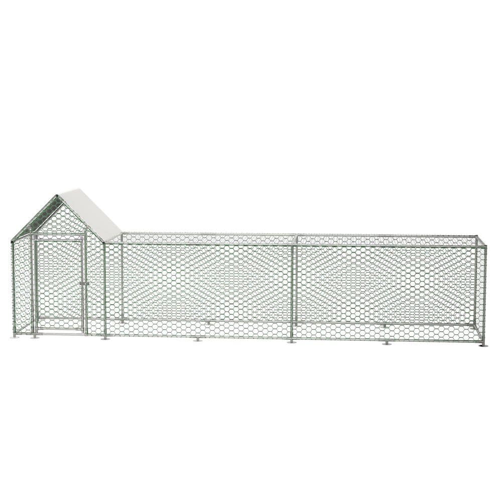 Metal Chicken Coop with Waterproof and Anti-UV Cover, 59.6 in. Run Backyard Garden Fence Hen House Poultry Habitat Cage price history on PriceWatchPro