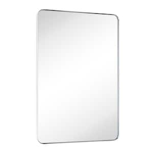 Kengston 30 in. W x 40 in. H Rectangular Stainless Steel Framed Wall Mounted Bathroom Vanity Mirror in Polished Nickel