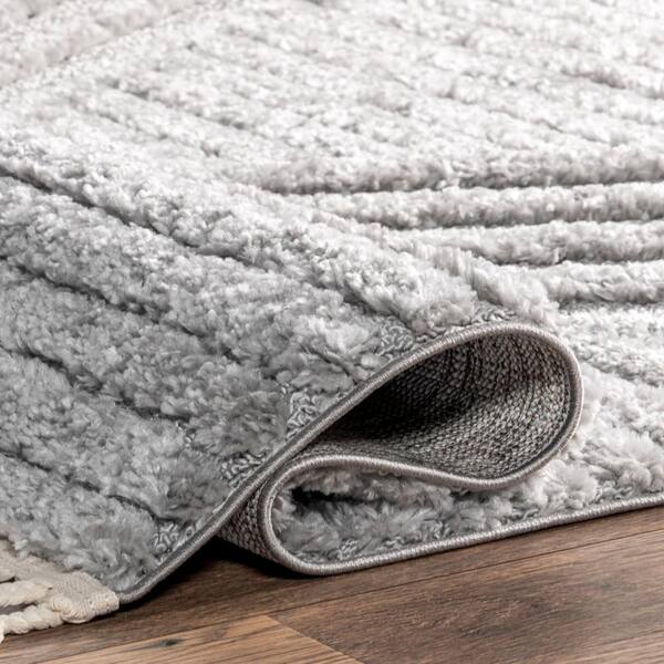 nuLOOM Risette Geometric Shag Tassel Light Gray 6 ft. 7 in nuLOOM Risette Geometric Shag Tassel Light Gray 6 ft. 7 in
