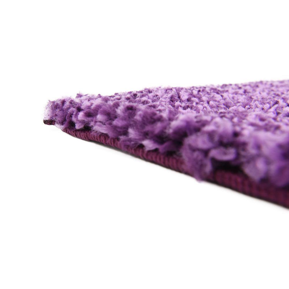 Plush Violet Shag 5' x 7' Rectangular Easy-Care Area Rug