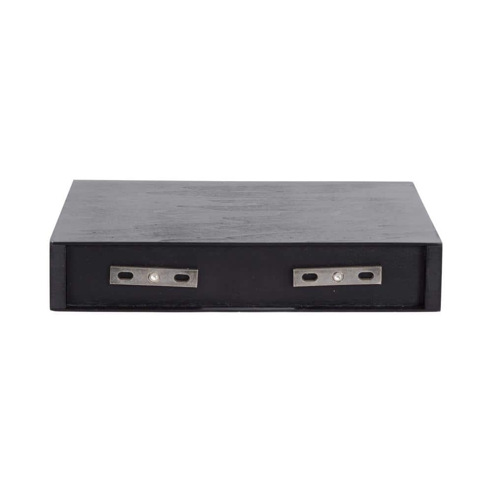 Havlock Black Wood 12" Floating Accent Shelves, Set of 3