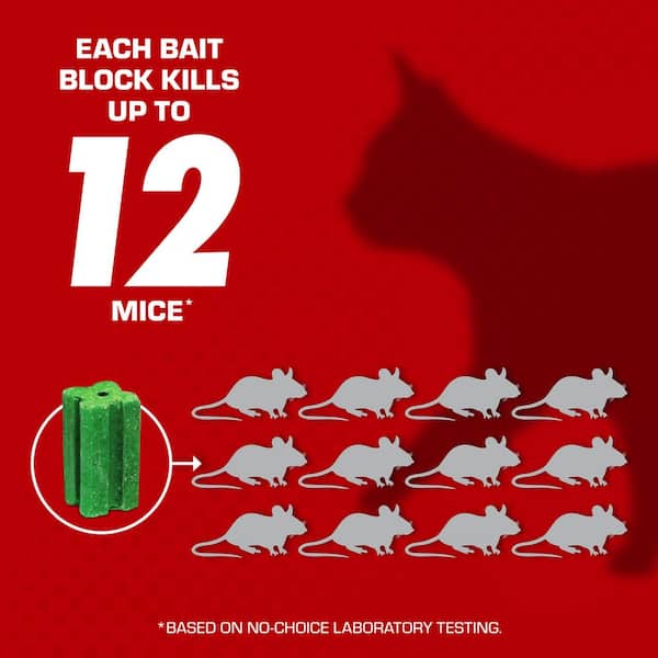 Mouse Killer Child Resistant, Disposable Station, 4-Packages each which contain 4-Pre-Filled Bait Stations