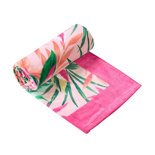 Towelette Beige & Pink Floral Beach Towel, Best Price and Reviews
