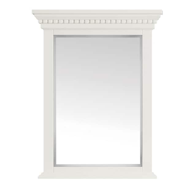 Azzuri Hastings 24 in. W x 32 in. H Framed Rectangular Bathroom Vanity Mirror in French White