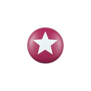 1.5 in. Red Star Painted Wood Knob