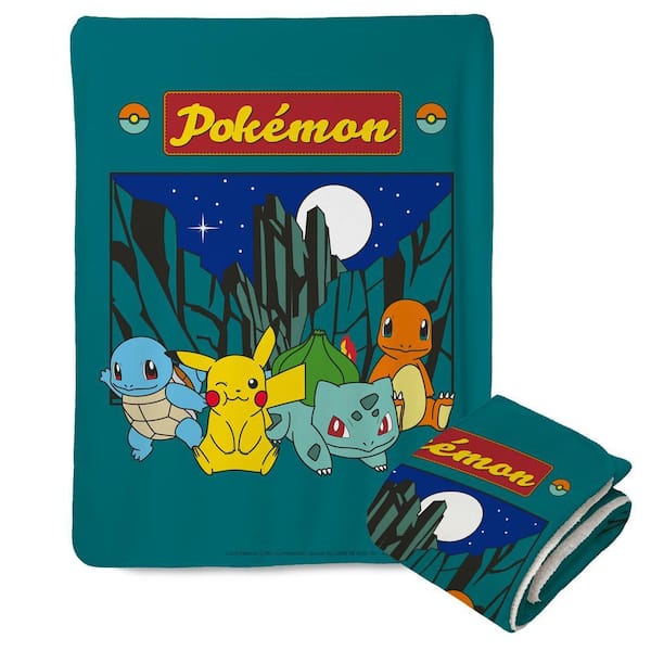 Pokemon Under Stars Mink Sherpa Multicolor Throw Blanket