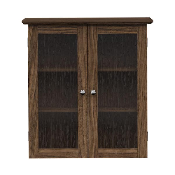 Teamson Home Connor 7.99 in. W x 22.24 in. D x 25 in. H x Bathroom Storage Wall Cabinet in Walnut