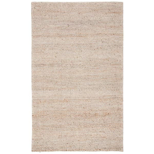 Natural Fiber Beige 8 ft. x 10 ft. Solid Woven Area Rug
