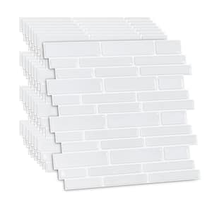 White 12 in. x 12 in. x 0.08 in. Vinyl Peel and Stick Backsplash Tile for Kitchen (Cover 10 sq. ft.)