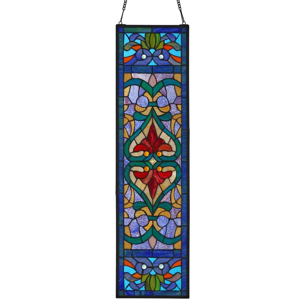 Victorian Stained Glass Fleur De Lis Window Panel price history on PriceWatchPro