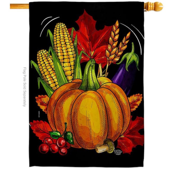 Toland Home Garden Yellow And Red Fall Harvest Bouquet Outdoor House Flag 40" X 28