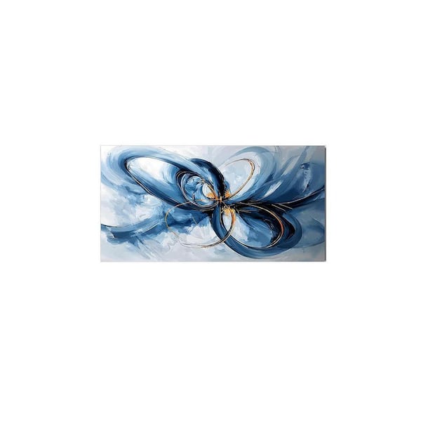 Blue Abstract Wall Art Abstract Art Wall Decor Modern Artwork 20" X 40"