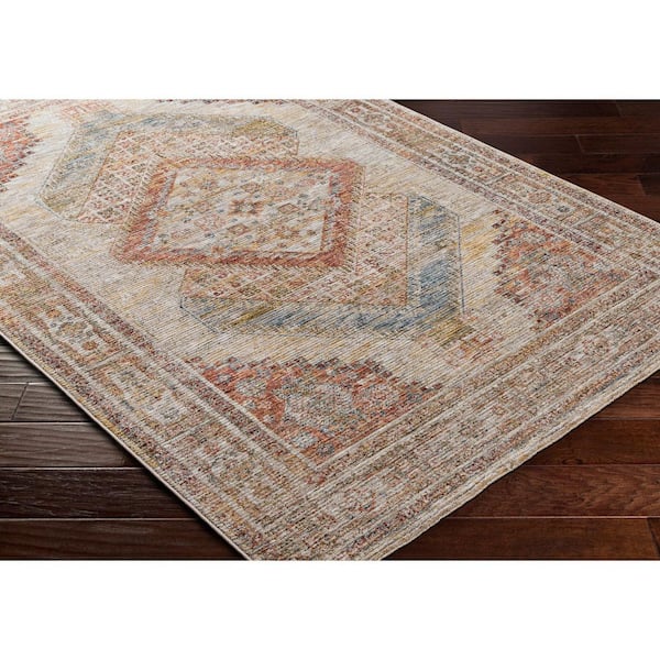 Naila Tan Traditional Medallion 6 ft. 7 in. x 9 ft. 6 in. Area Rug