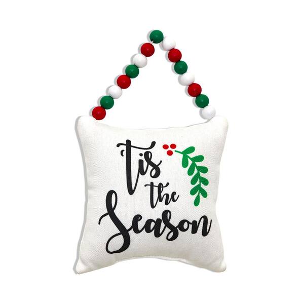 Red Snowman with Ribbon Scarf Christmas Throw Pillow, 18