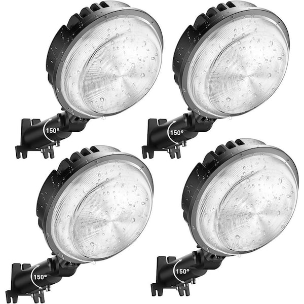 150-Watt Equivalent 20000 Lumens Integrated LED Black Dusk to Dawn Outdoor Wall Pack Light, 6500K (4-Pack)