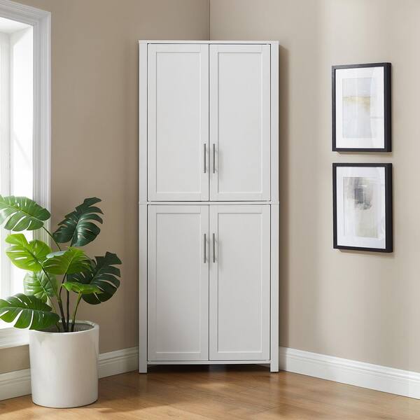 CROSLEY FURNITURE Savannah White Faux Wood 28.13 in. Pantry