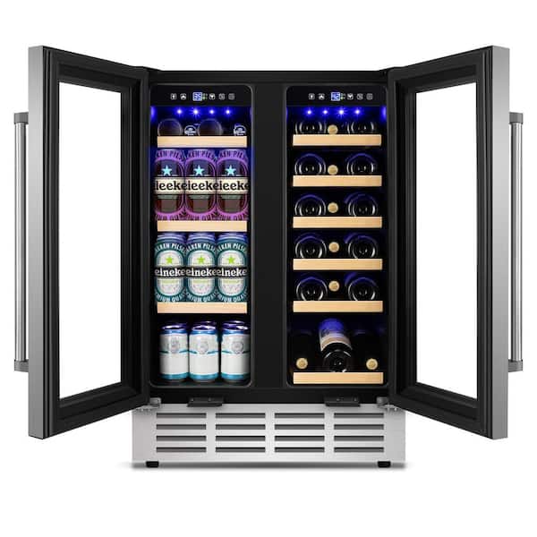 SOZT 24 in. Dual Zone 18-Wine Bottles and 80-Cans Beverage Cooler