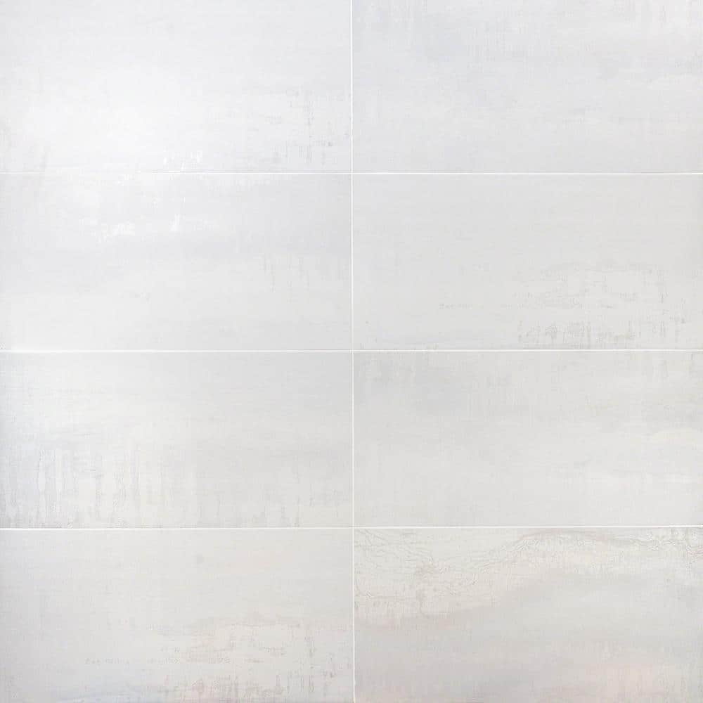 Angela Harris Metallic Light Silver 12 in. x 24 in. Matte Porcelain Floor and Wall Tile (15.49 Sq. Ft. / Case)