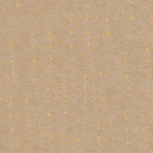Fusion Collection Geometric Swirl Motif Grey/Yellow Matte Finish Non-Pasted Vinyl on Non-woven Wallpaper Sample