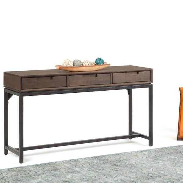 Walnut industrial 2024 console table