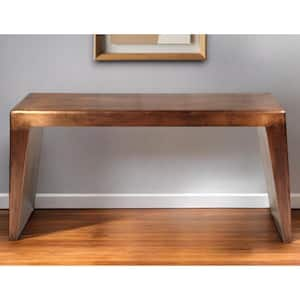 34 in. Copper Rectangle Metal Console Table