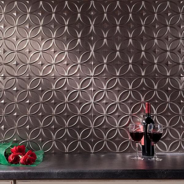 FASÄDE Waves Decorative Vinyl 18in X 24in Backsplash Panel In Matte