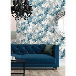 Blue Palmero Peel and Stick Wallpaper Sample