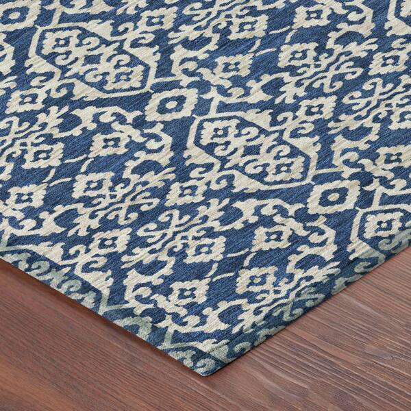 Chantille Machine Washable Indoor/Outdoor Abstract ACN2712 Navy 2 ft. x 7 ft. Runner Rug
