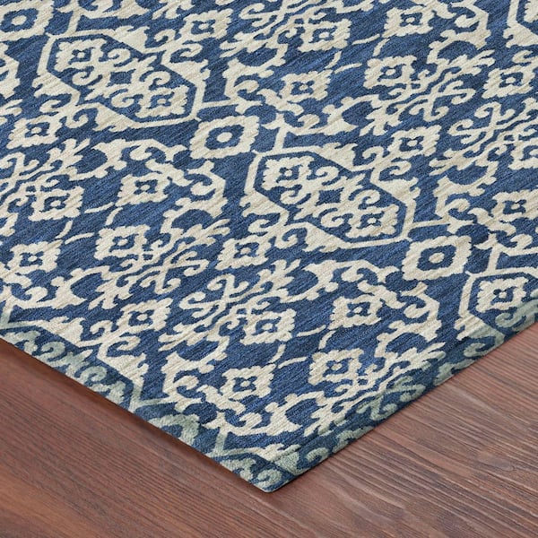 Chantille Machine Washable Indoor/Outdoor Abstract ACN2712 Navy 3 ft. x 5 ft. Area Rug