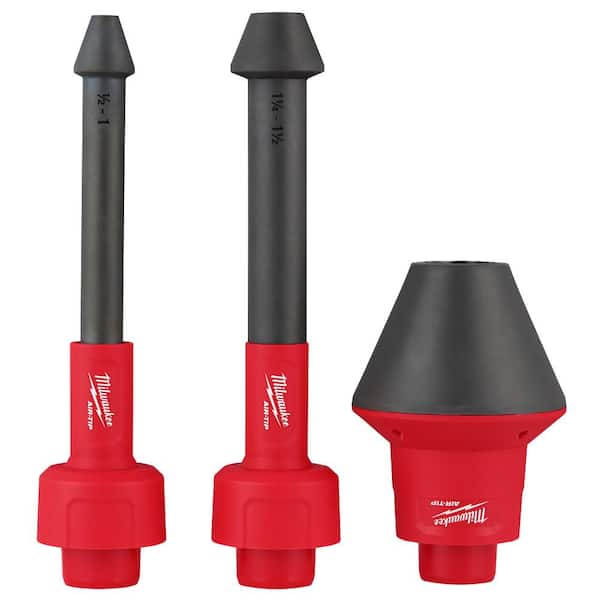 Milwaukee - AIR-TIP 1-1/4 in. - 2-1/2 in. Conduit Line Puller Attachment For Wet/Dry Shop Vacuums (3-Piece)