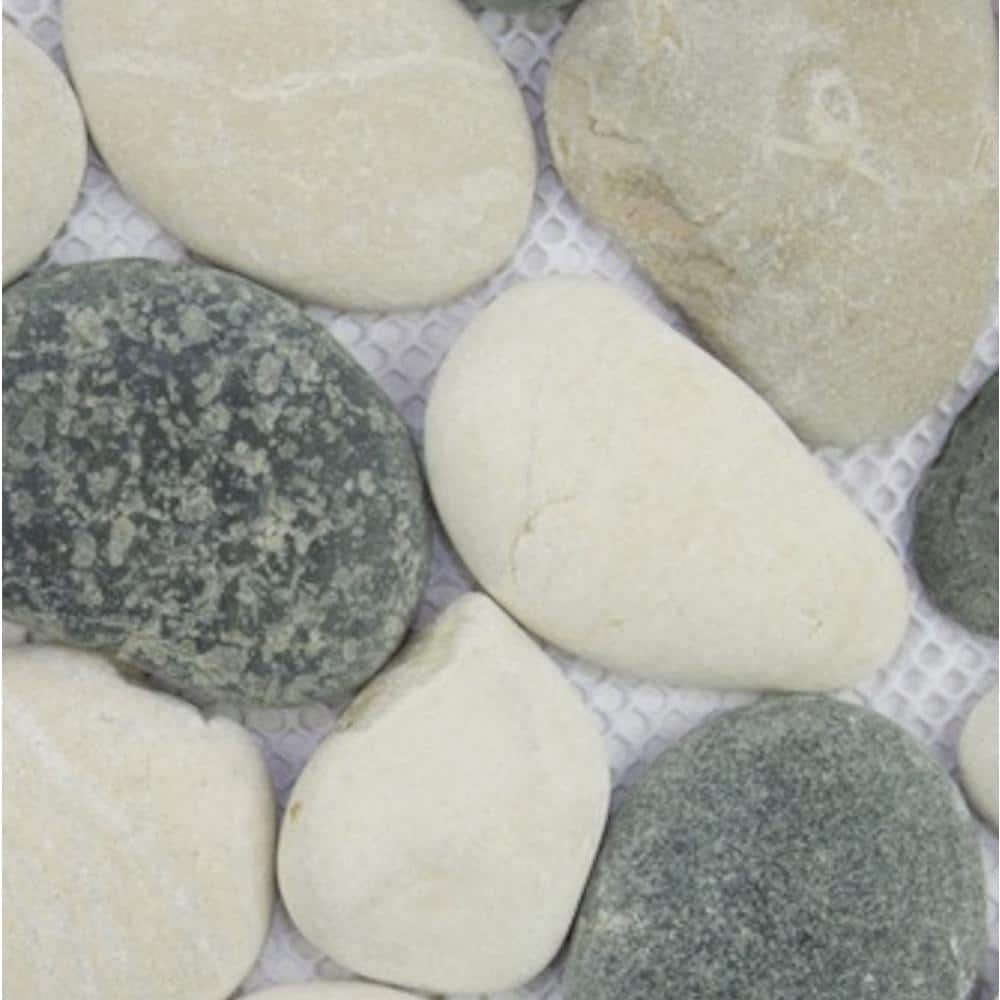 Classic Pebble Mosaic Tile Sample Color Grey, White and Black 4 in. x 6 in. price history on PriceWatchPro