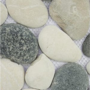 Classic Pebble Mosaic Tile Sample Color Grey, White and Black 4 in. x 6 in.