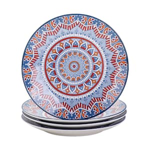 Mandala 8.25 in. Porcelain Turquoise Dessert Plate (Set of 4)