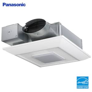WhisperValue DC Series 50/80/100 CFM Ceiling/Wall Exhaust Fan LED Light Condensation Sensor with Low Profile Housing