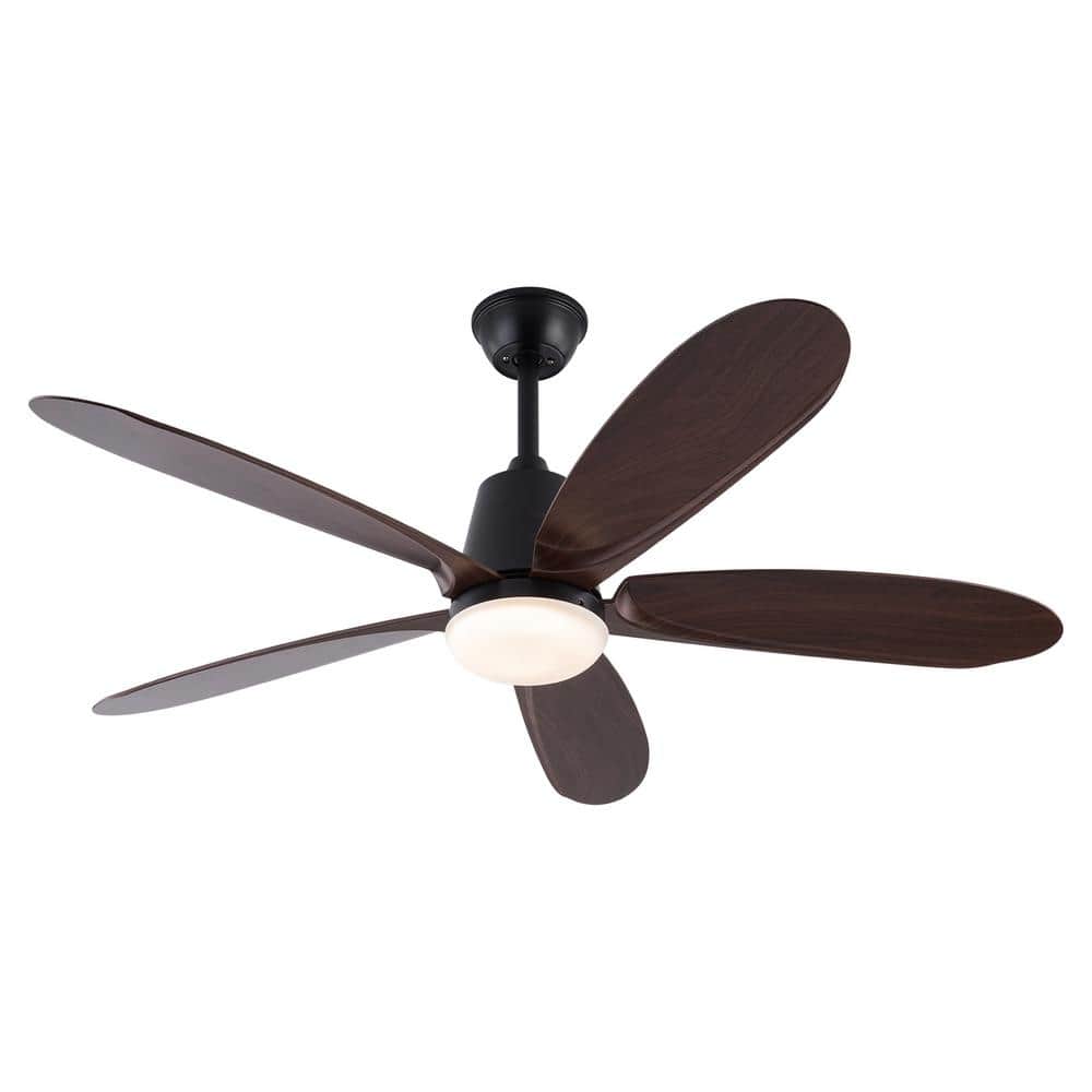 52 in. Indoor Black Modern Ceiling Fan with 3-Color Integrated LED and Reversible Motor for Living Room, Remote Included price history on PriceWatchPro