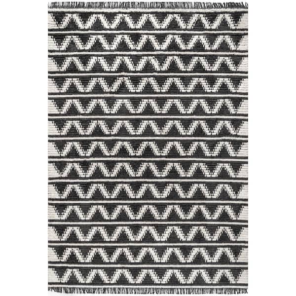 nuLOOM Bella Beige 7 ft. x 9 ft. Geometric Shag Area Rug