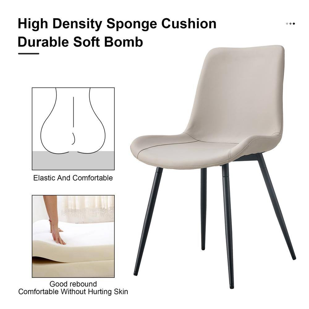 Light Gray Faux Leather High Back Side Chair with Metal Frame