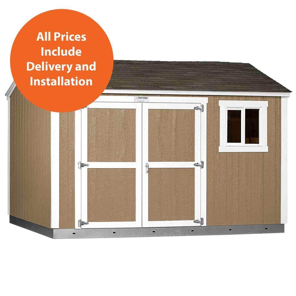 Tuff Shed Tahoe Series Lakeridge Installed Storage Shed 10 ft. x 12 ft. x 8 ft. 10 in. (120 sq. ft.) 7 ft. High Sidewall, Brown -  Tahoe 10x12 S