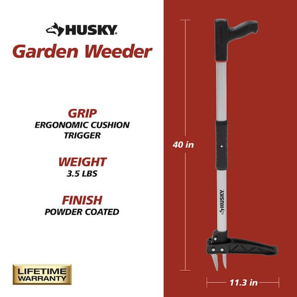 40 in. Stainless Steel Claw Garden Weeder with Slide Release Ejector and Trigger Handle, Heavy-Duty Garden Weeder Tool
