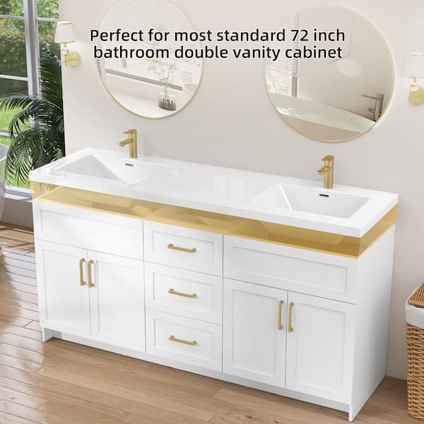 Zeafive Tor 72 in. W x 22 in. D Solid Surface Cultured Marble