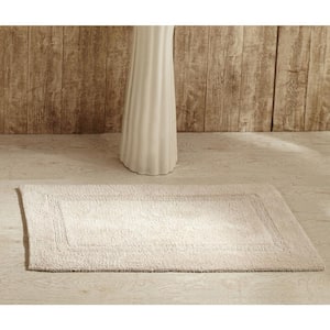 Lux Collection Sand 17 in. x 24 in. 100% Cotton Reversible Race Track Pattern Bath Rug